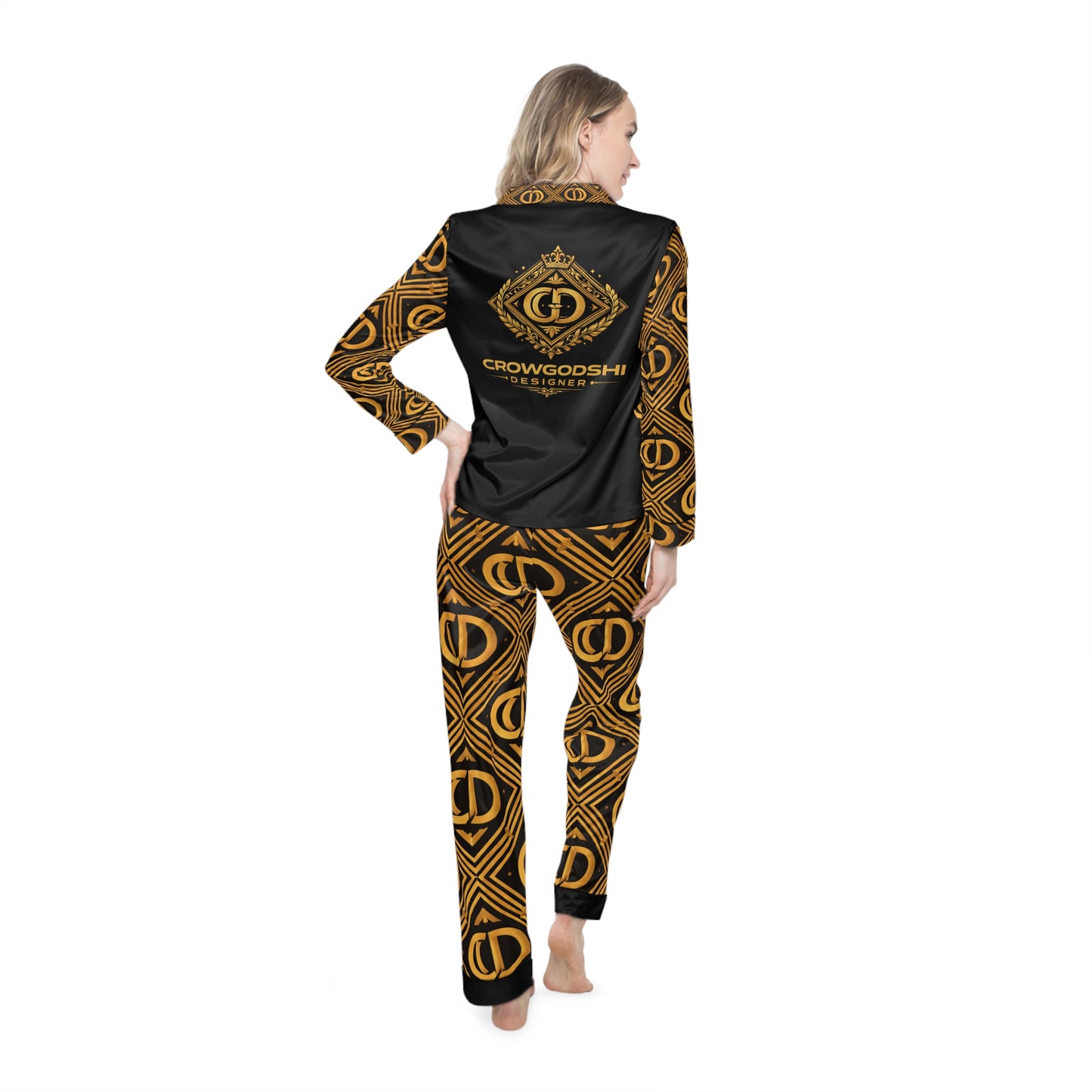 Crowgodshi Designer Satin Pajama Set