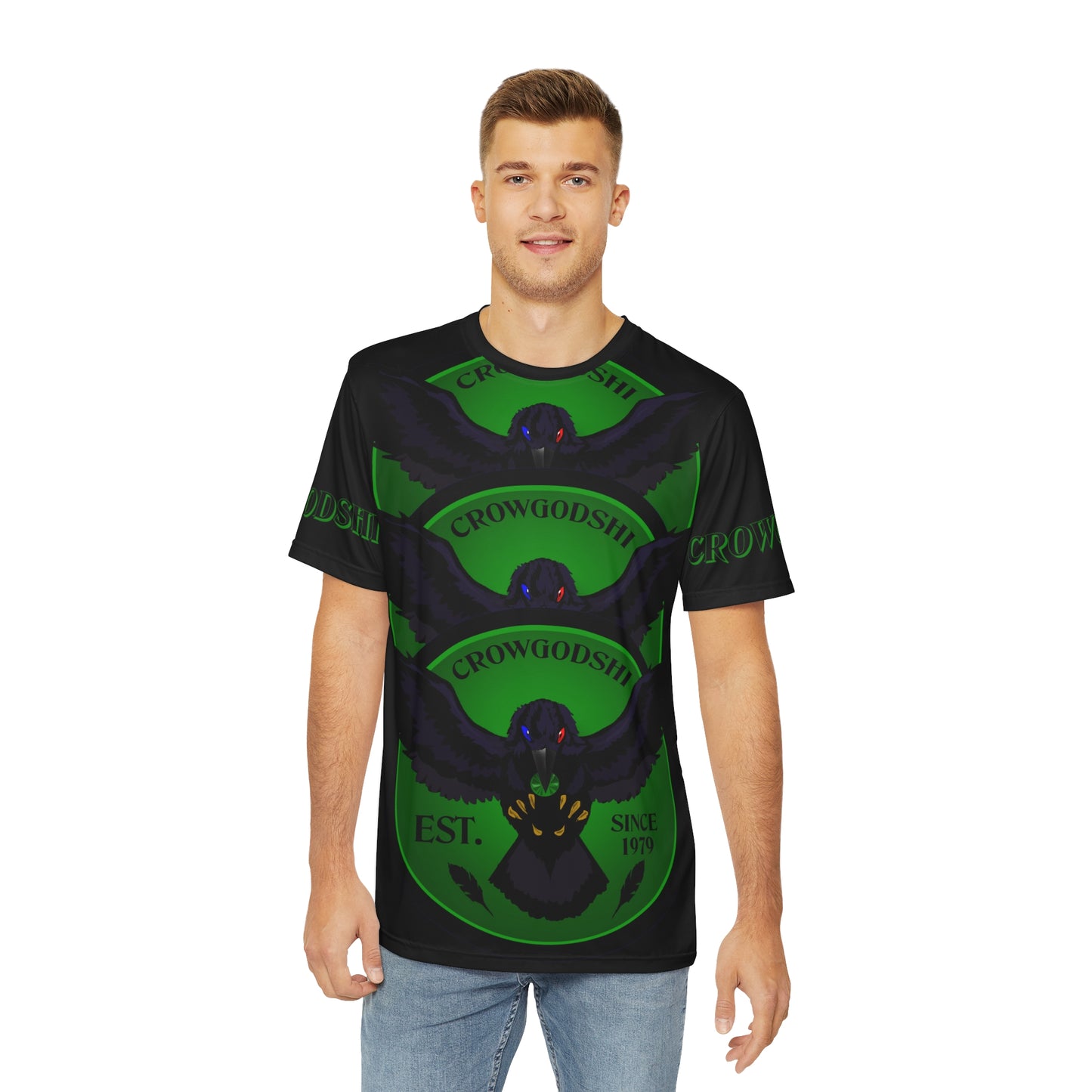 Special Edition Crowgodshi Designer T-shirt, GREEN LOGO