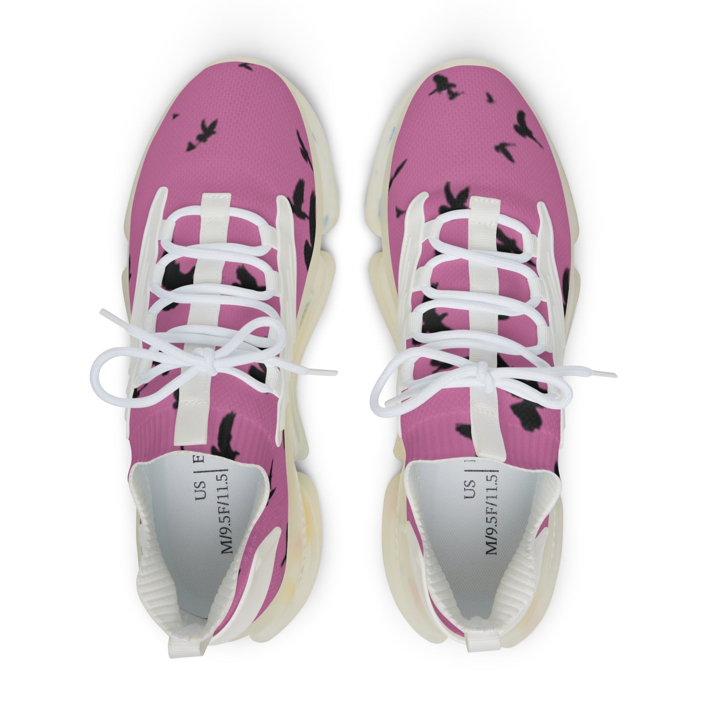 Crowgodshi Mesh Sneakers with Artistic Bird Print
