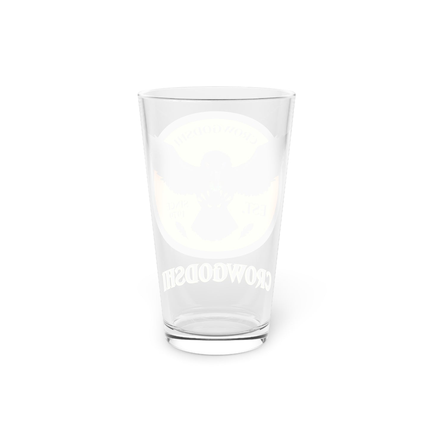 Orange Logo Crowgodshi Pint Glass, 16oz