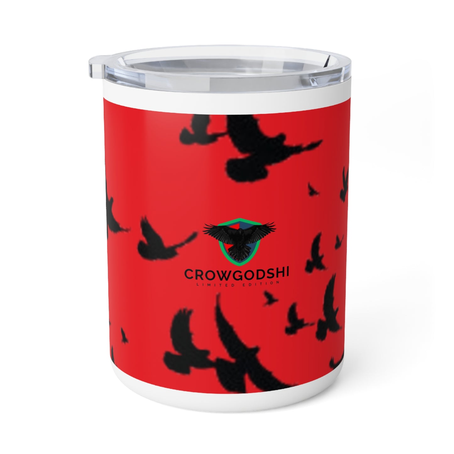 Red Insulated Coffee Mug with Crow Design | 10oz Limited Edition