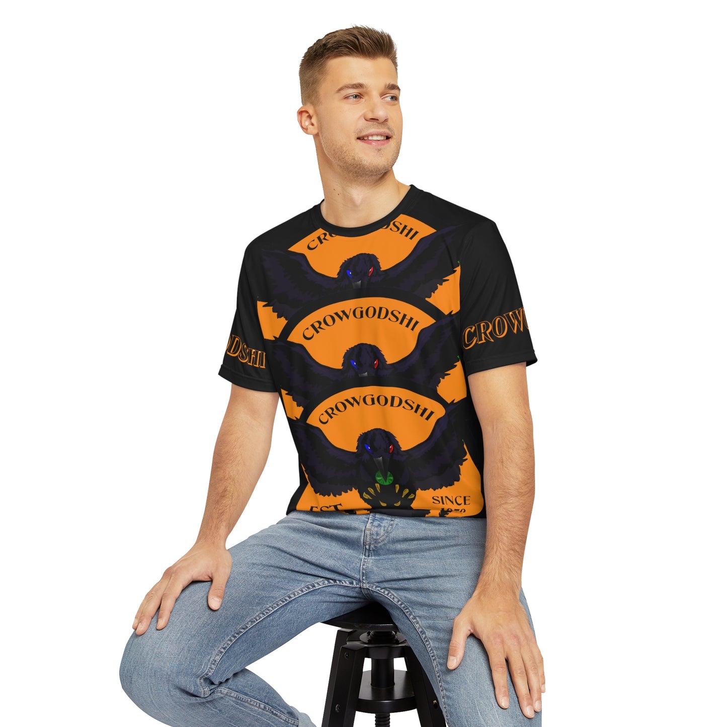 Special Edition Crowgodshi Designer T-shirt, ORANGE LOGO