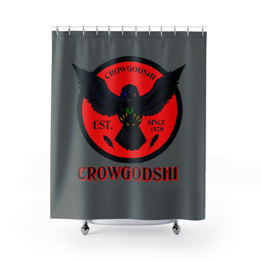 Crowgodshi First Generation Shower Curtain, RED LOGO
