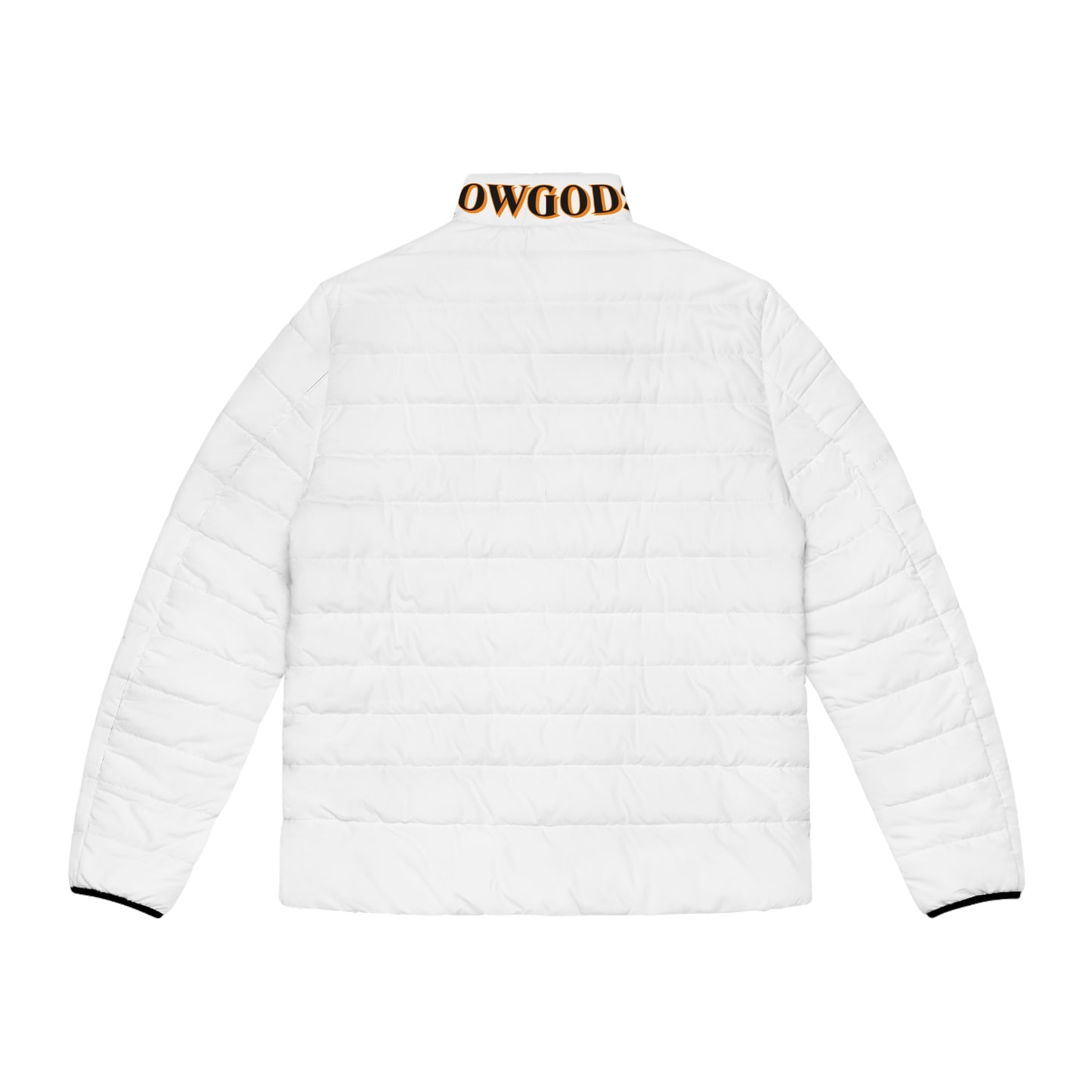 Men's CROWGODSHI 2nd GEN Puffer Jacket, WHITE W/ ORANGE LOGO