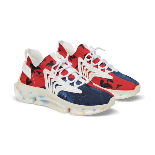 Crowgodshi Mesh Sneakers with Artistic Bird Print