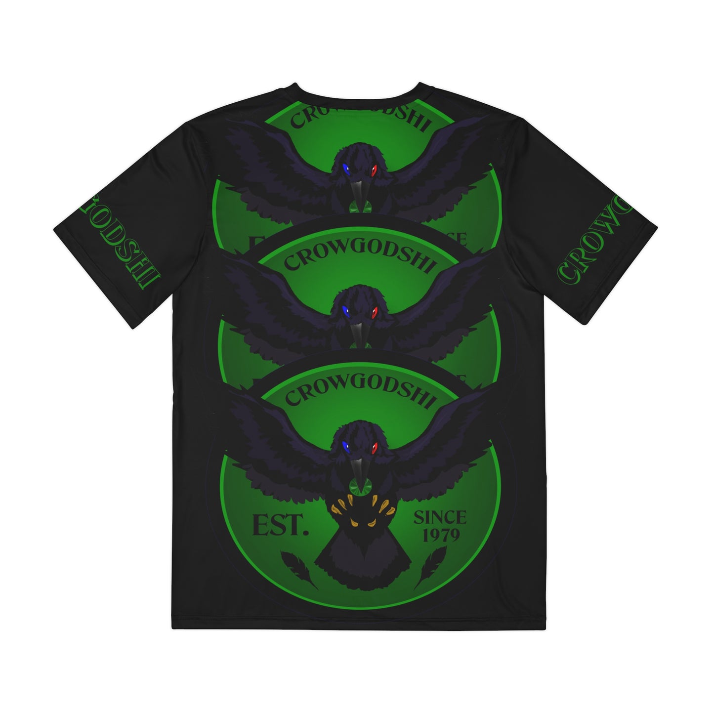 Special Edition Crowgodshi Designer T-shirt, GREEN LOGO