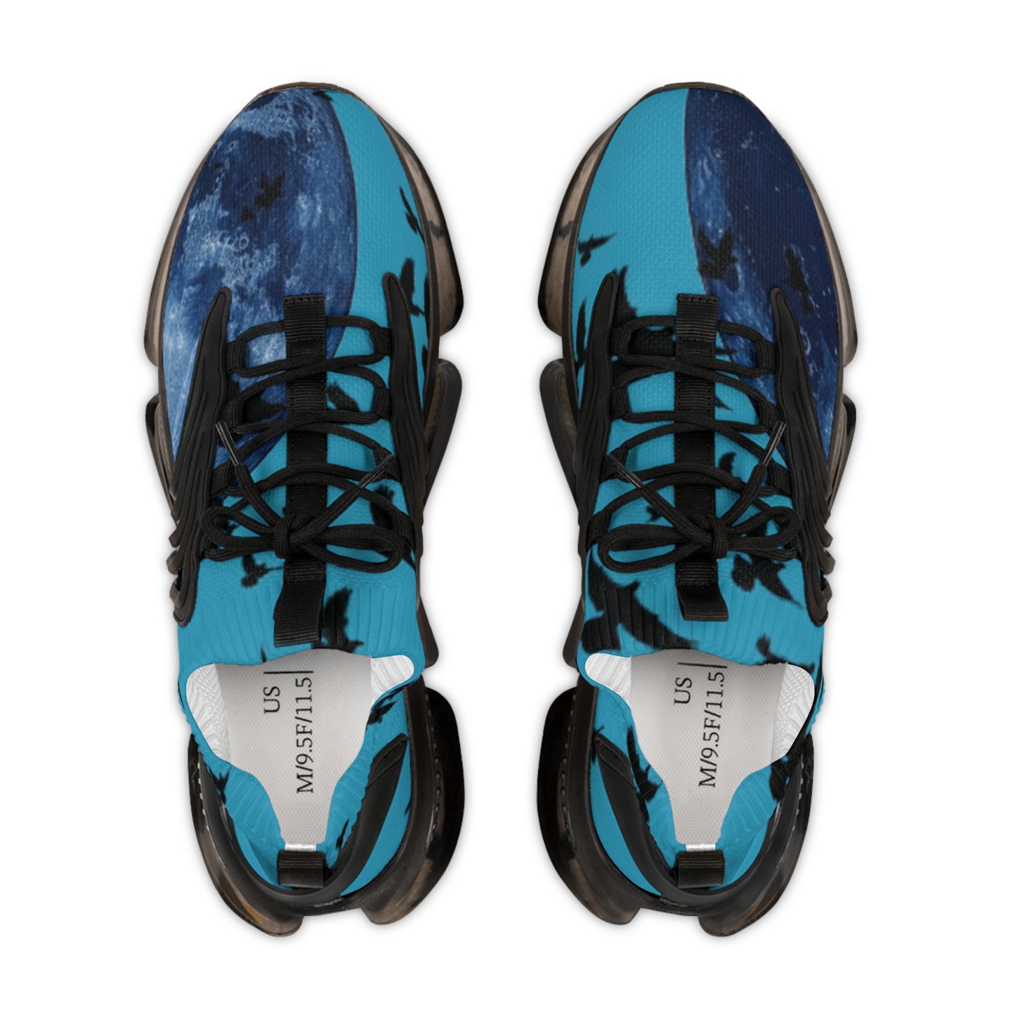 Crowgodshi Mesh Sneakers with Artistic Bird Print