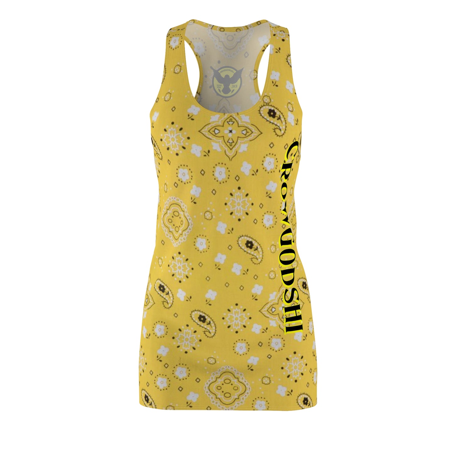 Crowgodshi Women's Yellow Colors Racerback Dress
