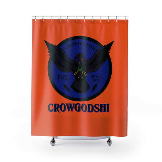 Crowgodshi First Generation Shower Curtain, BLUE LOGO