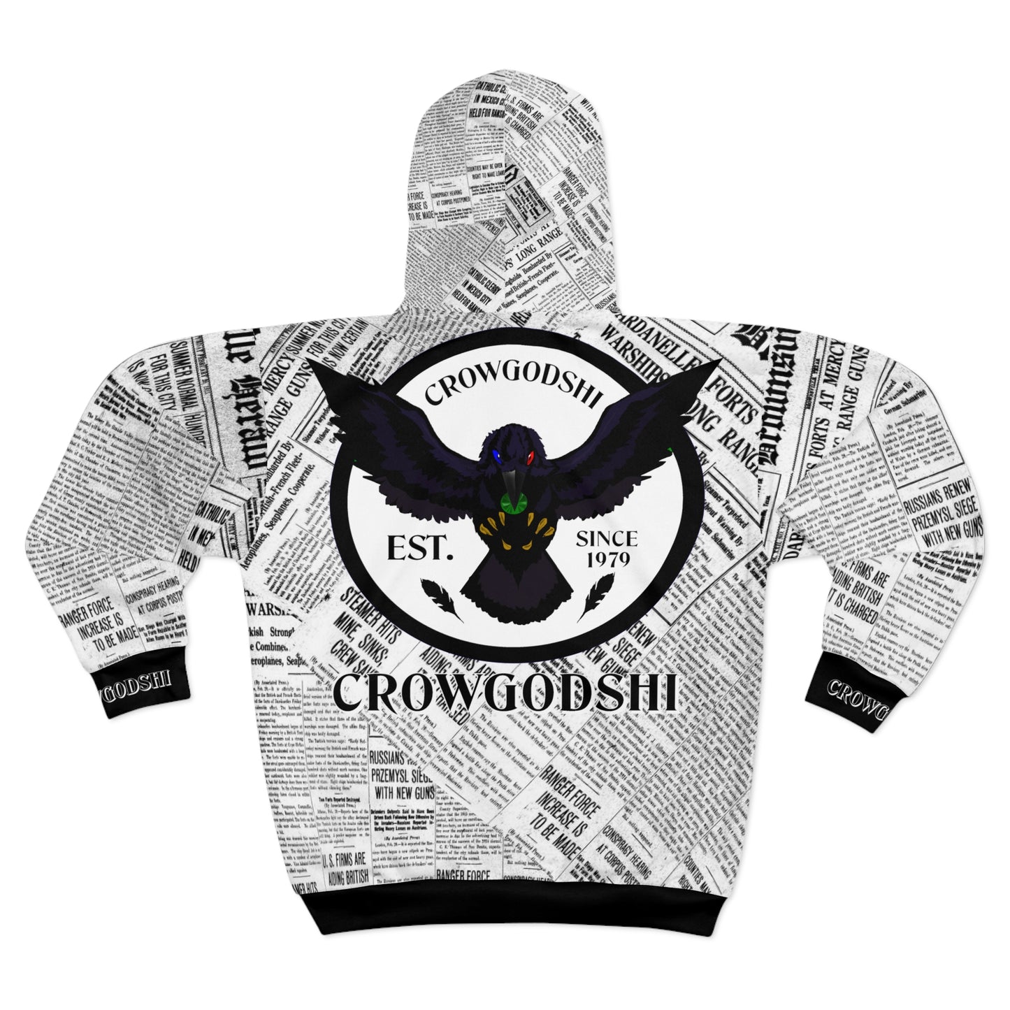 Crowgodshi Designer "The News" Zipped Hoodie
