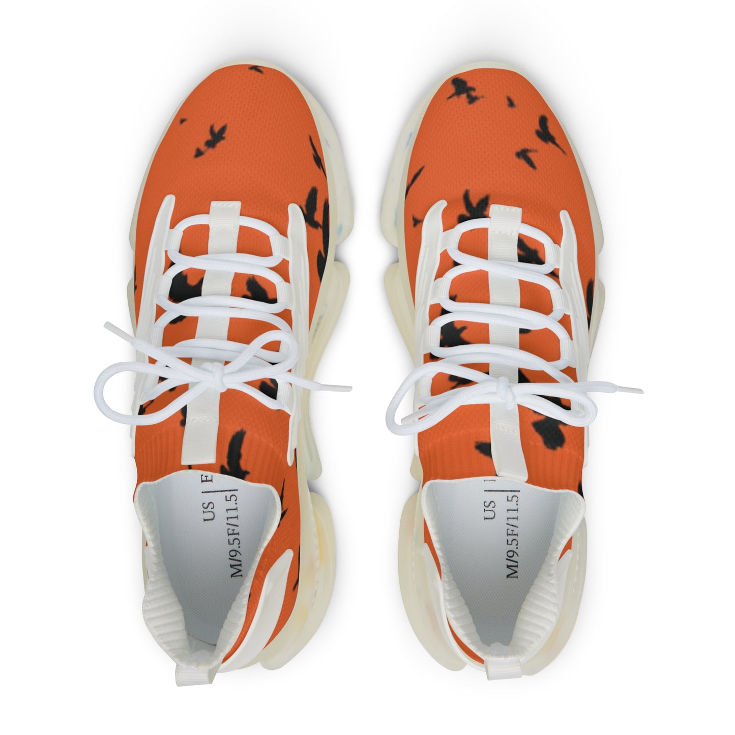 Crowgodshi Mesh Sneakers with Artistic Bird Print