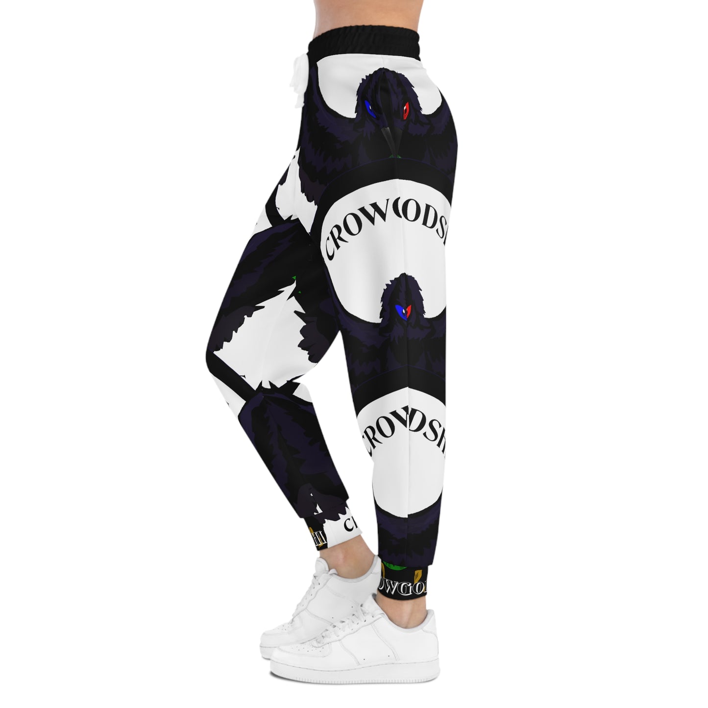 Crowgodshi 3rd GEN Athletic Joggers, WHITE LOGO