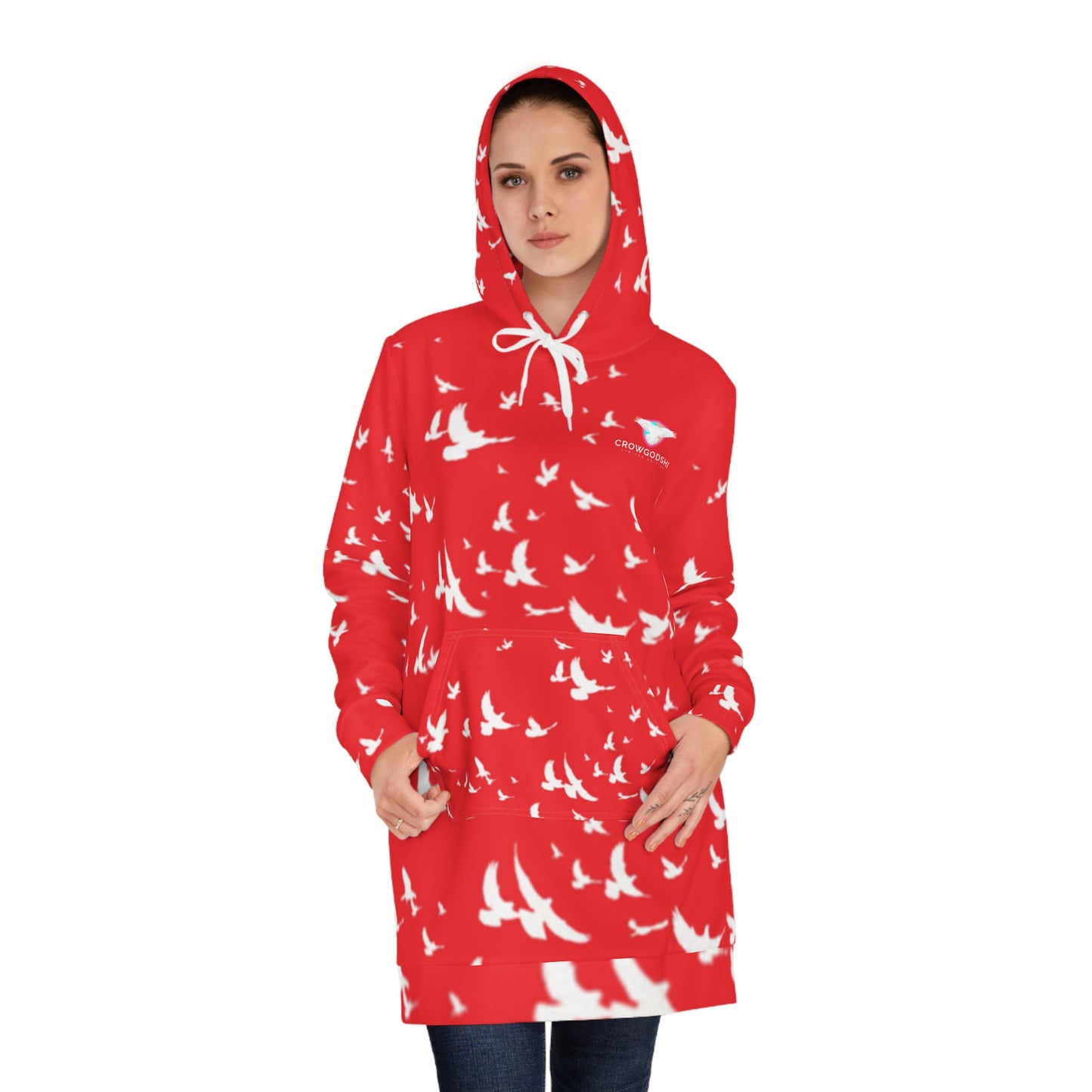 Women's Crowgodshi Limited Edition White Crows Hoodie Dress