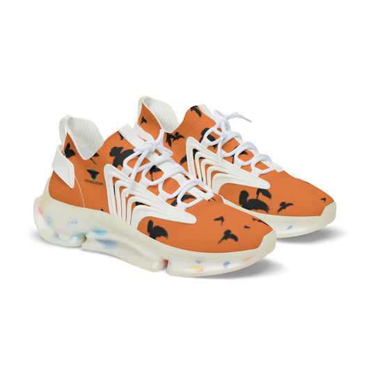 Crowgodshi Mesh Sneakers with Artistic Bird Print