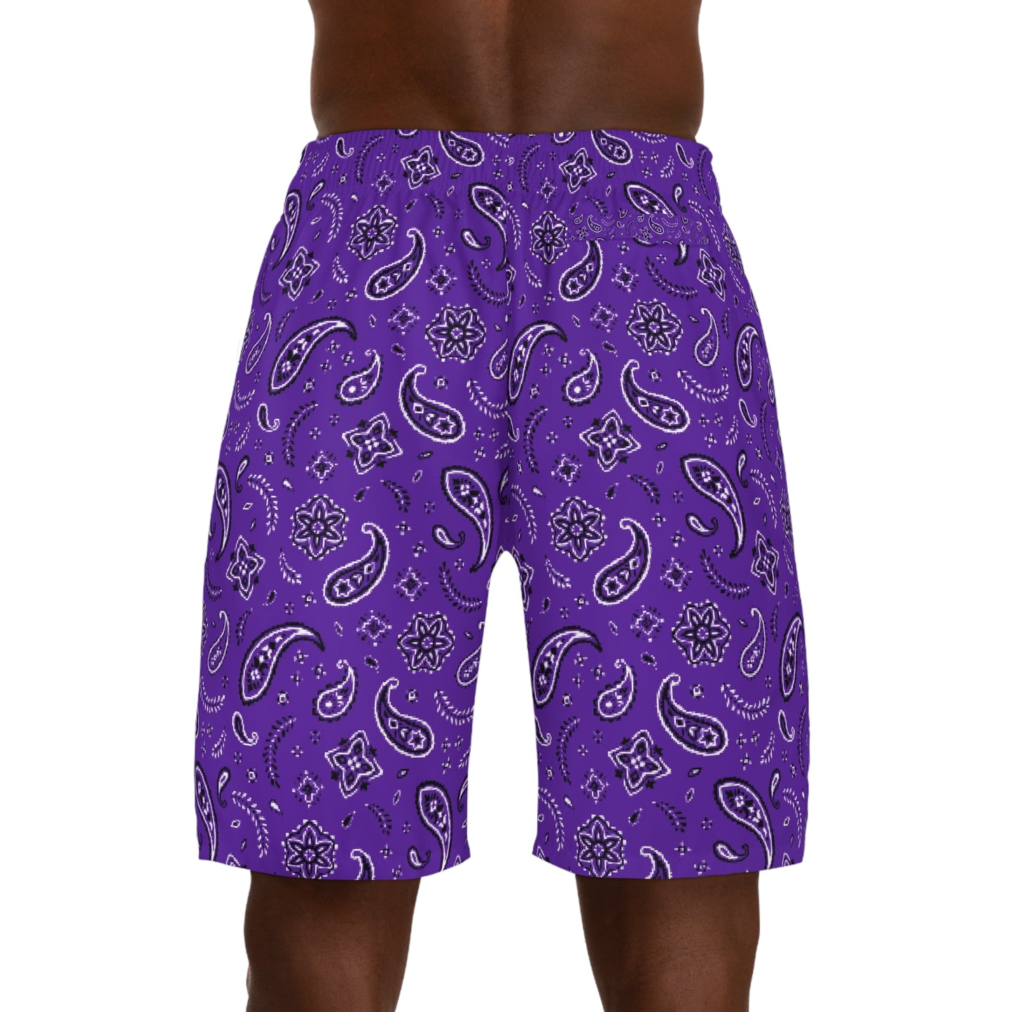 Crowgodshi Men's Purple Colors Hawaiian Shorts