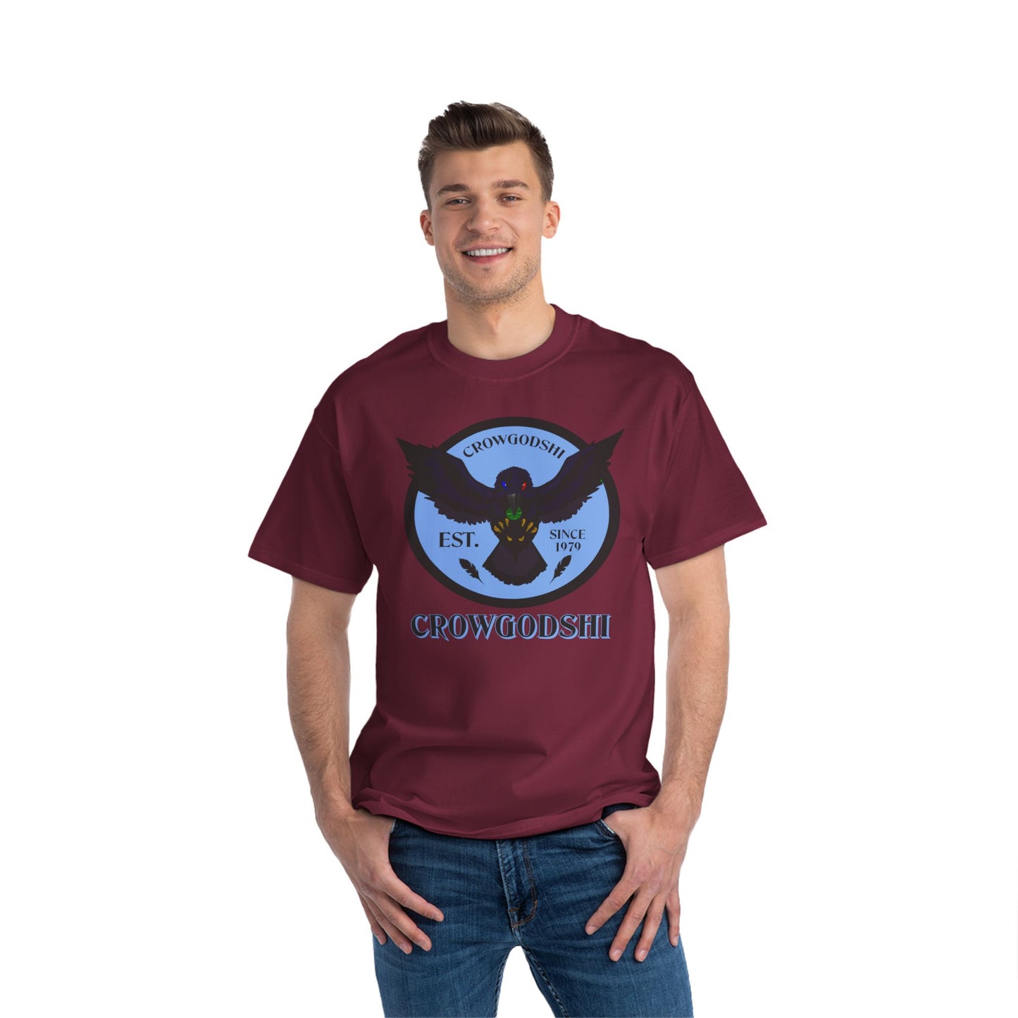 Crowgodshi First Generation Limited Edition Beefy-T®, CAROLINA BLUE LOGO