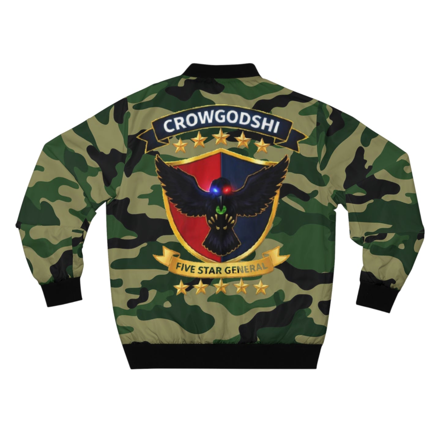 Camo 'CrowGodShi' Five Star General Bomber Jacket