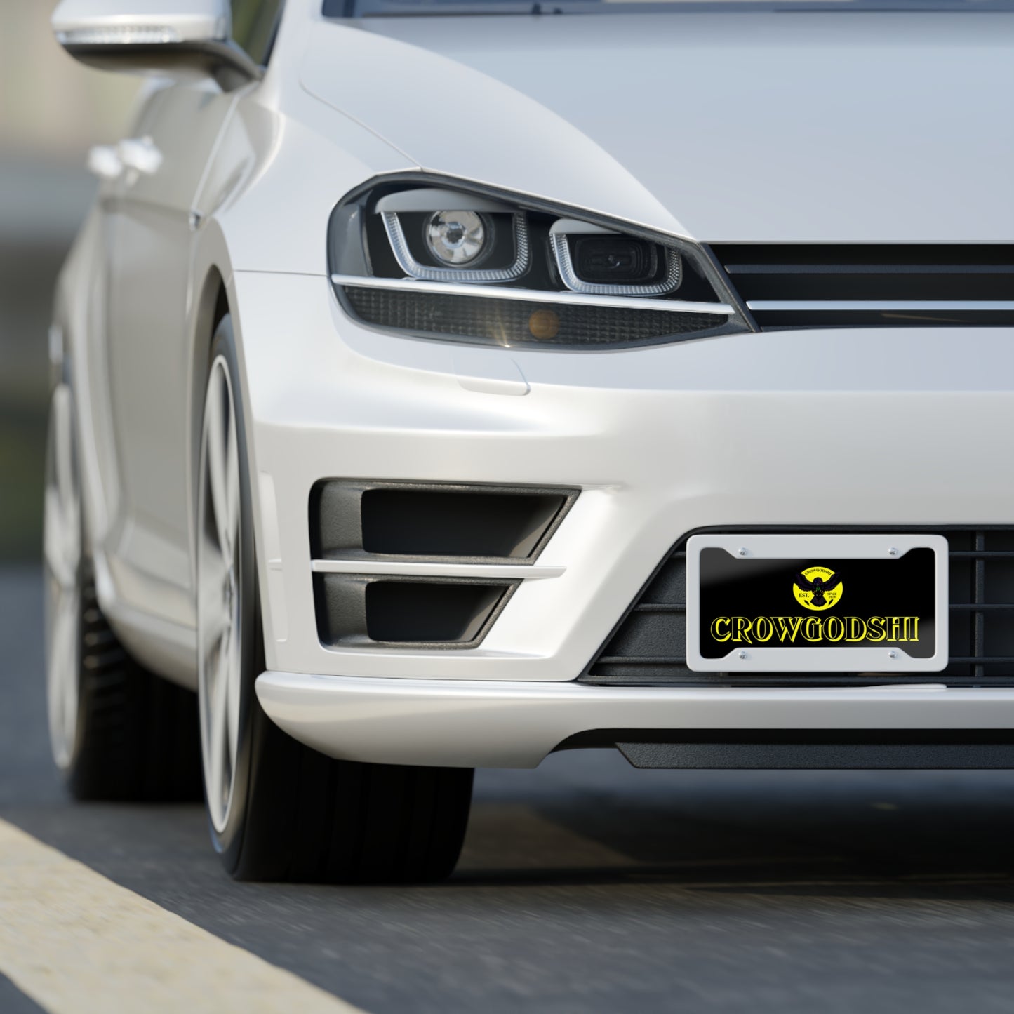 Crowgodshi License Plate, YELLOW