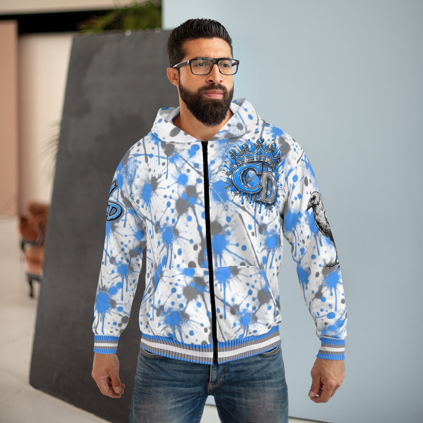 Crowgodshi Designer Zip Hoodie