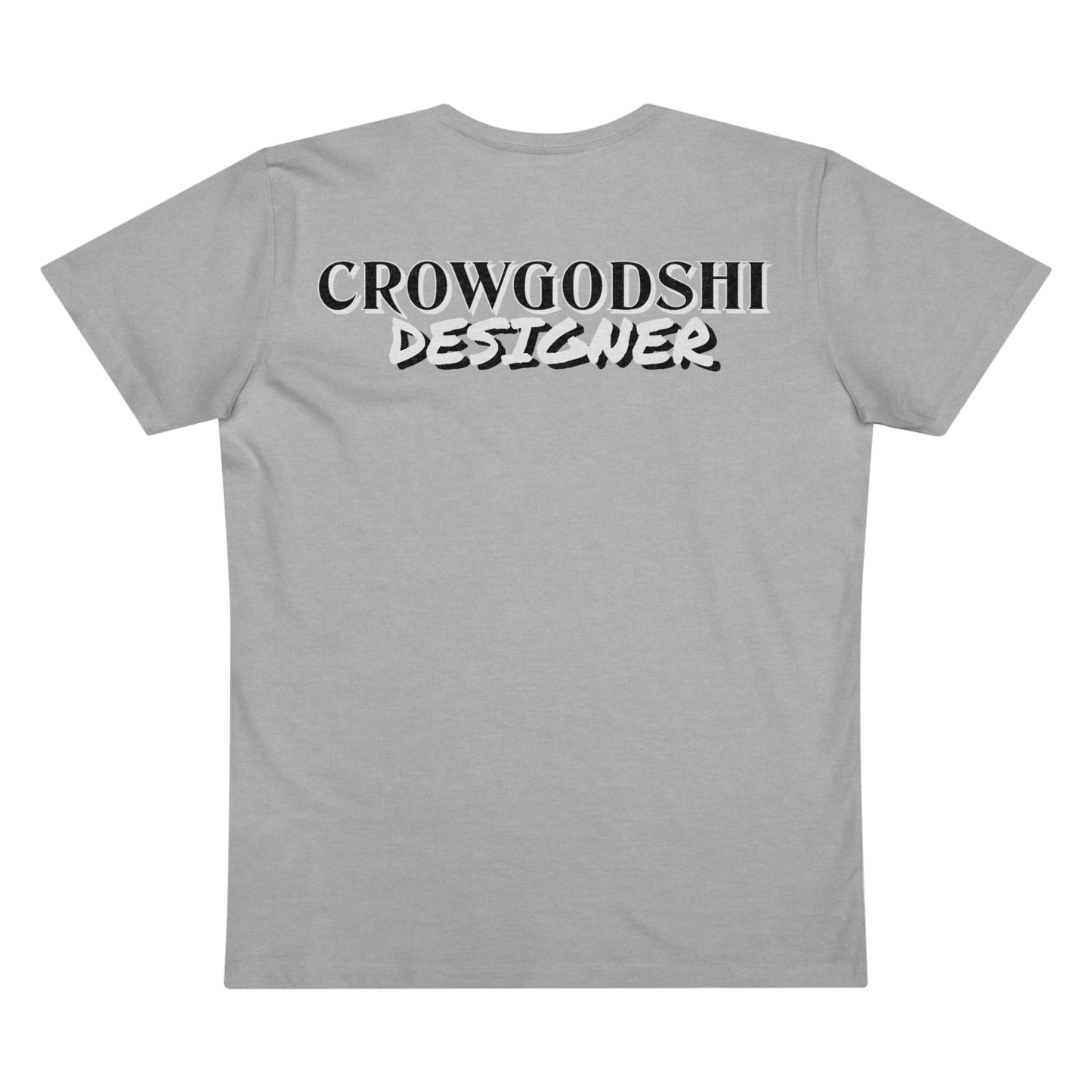 Crowgodshi Designer First Generation Men’s Presenter V-neck, WHITE LOGO