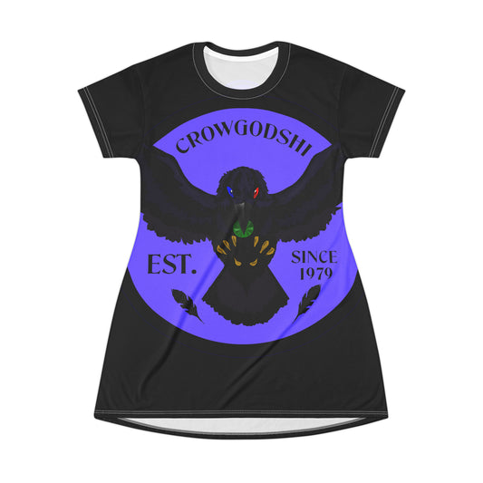 Crowgodshi Symbol T-Shirt Dress, PURPLE LOGO