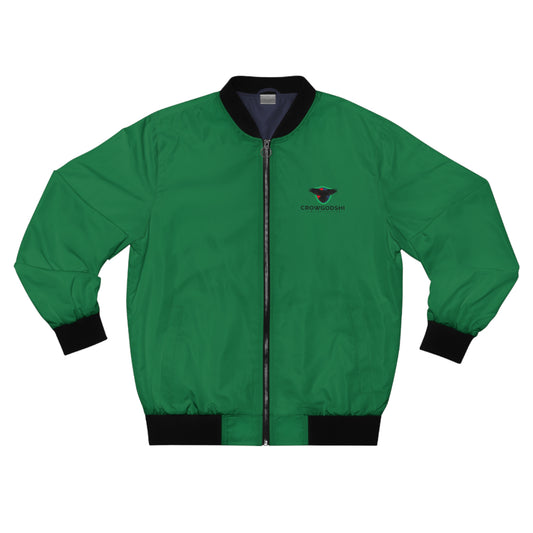 Men's Limited Edition Bomber Jacket - Stylish Green Design with Crow Emblem