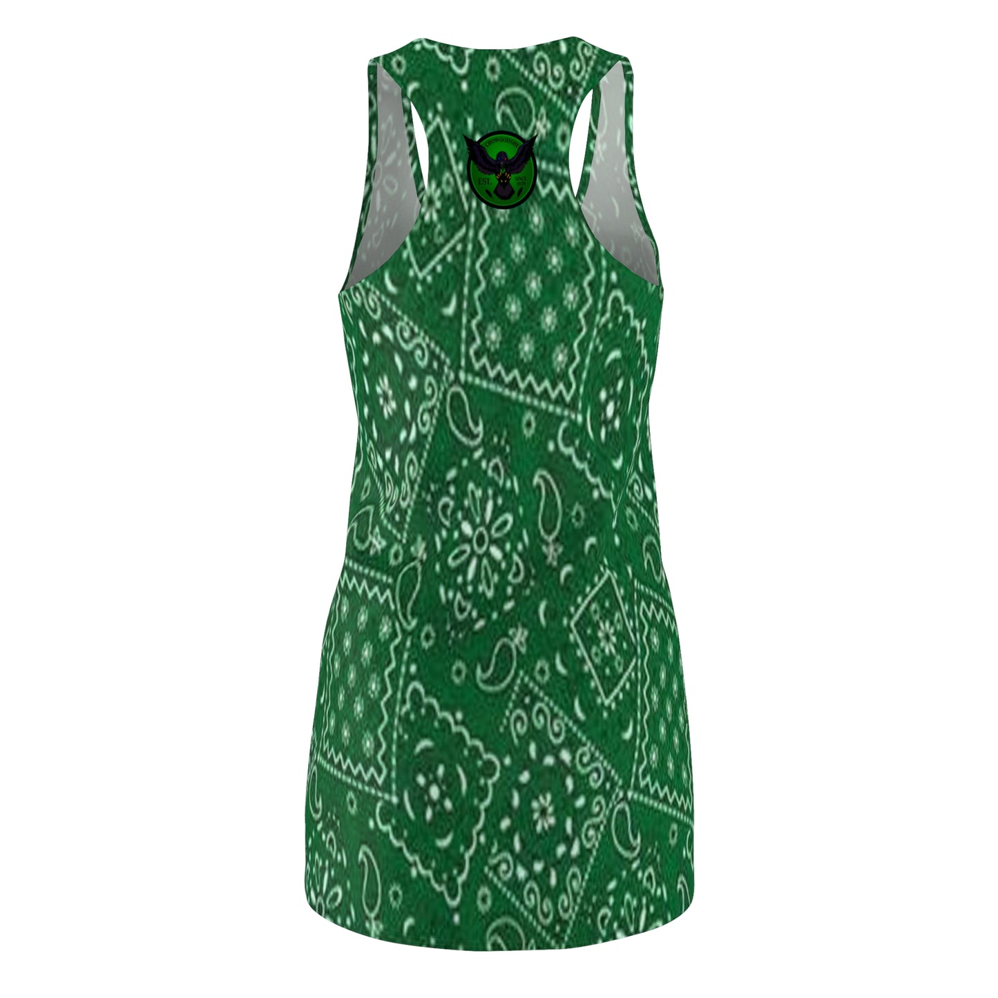 Crowgodshi Women's Green Colors Racerback Dress