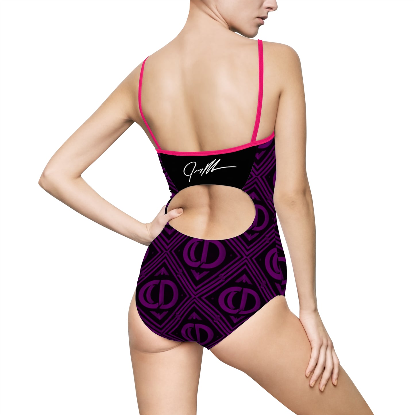 Crowgodshi Designer Spaghetti Strap One-Piece Swimsuit