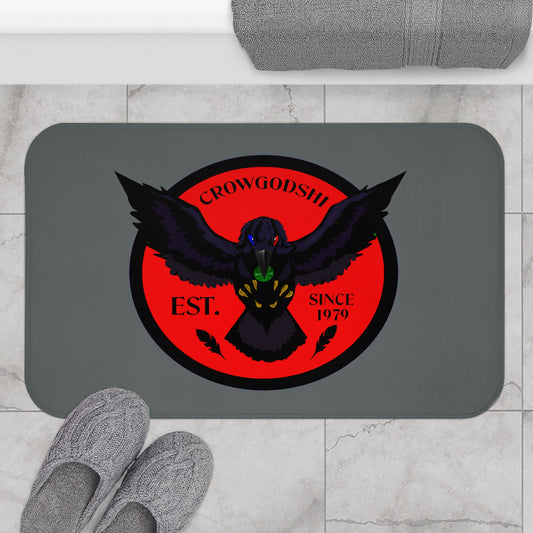 Crowgodshi First Generation Bath Mat, RED LOGO
