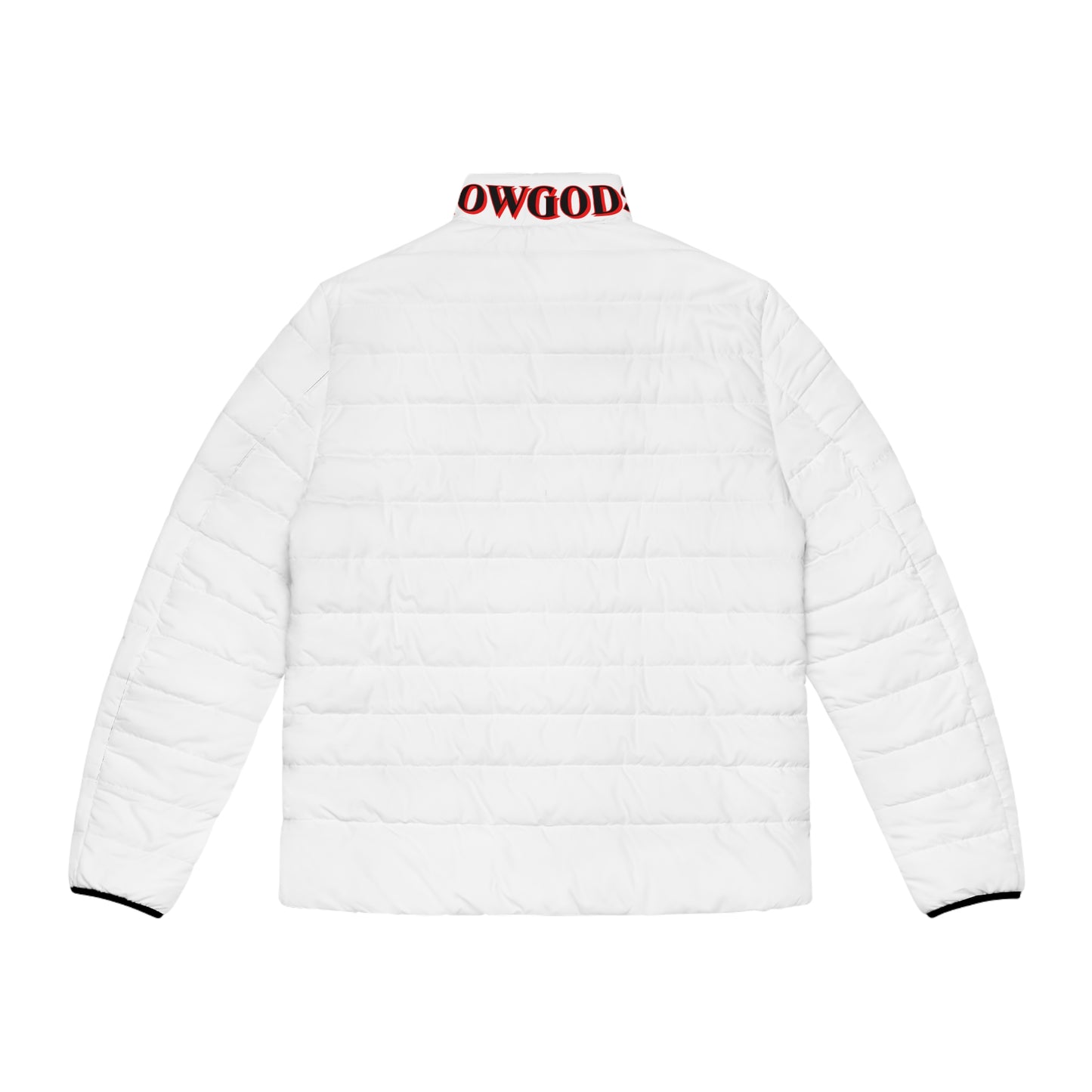 Men's CROWGODSHI 2nd GEN Puffer Jacket, WHITE W/ RED LOGO