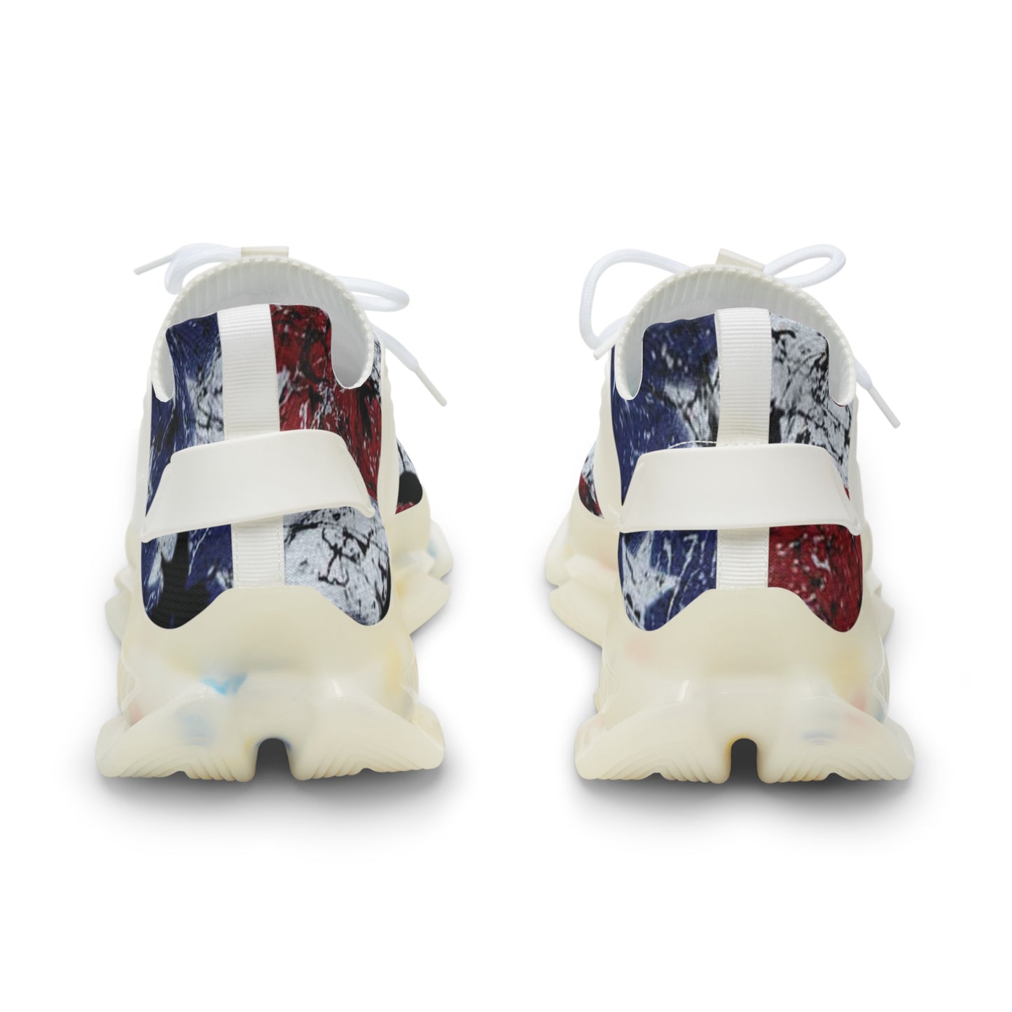 Crowgodshi  1775 Mesh Sneakers with Artistic Bird Print