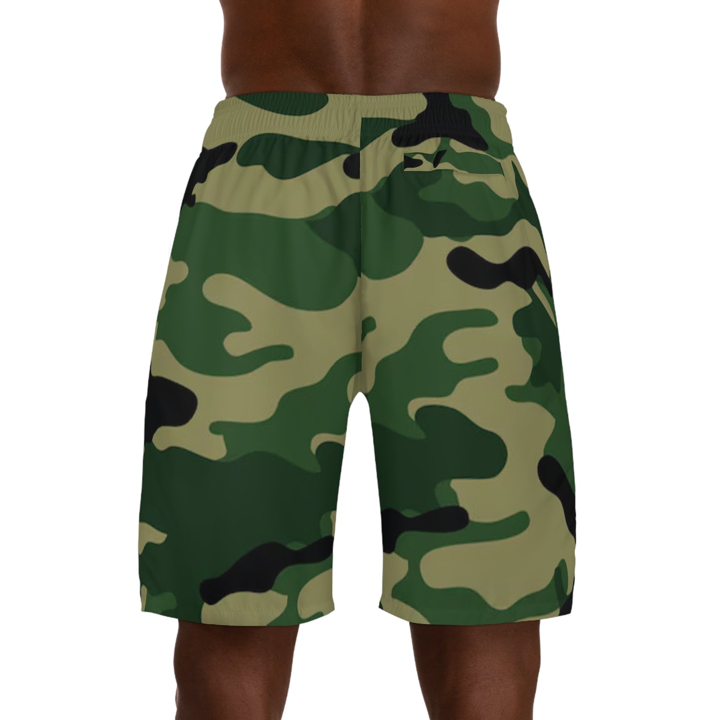 Crowgodshi Camo Tactical Jogger Shorts — Military Patch Graphic