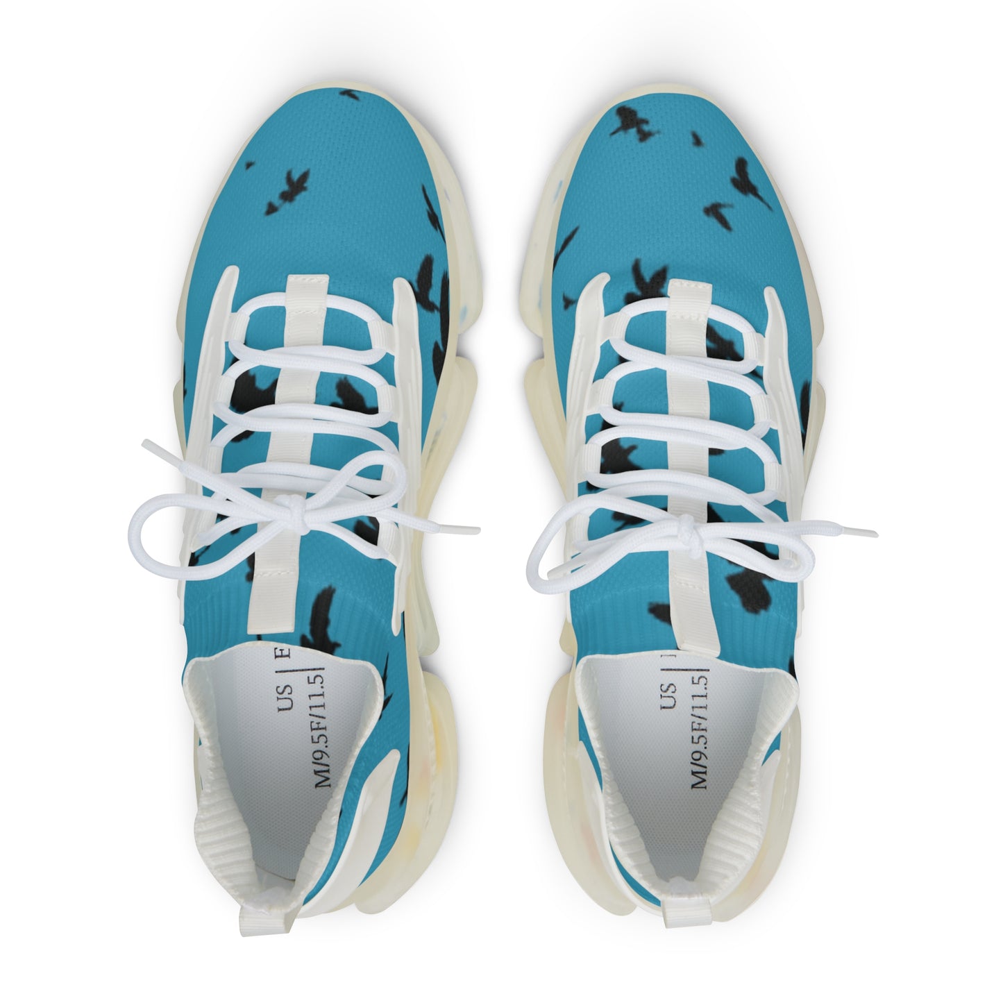 Crowgodshi Mesh Sneakers with Artistic Bird Print