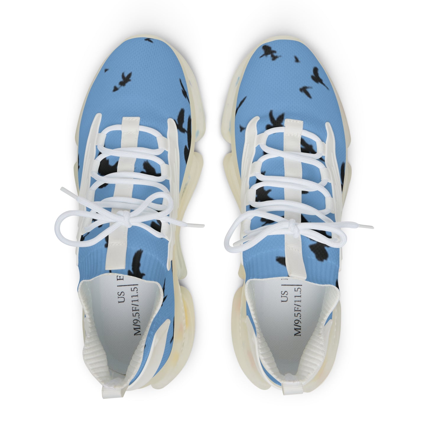 Crowgodshi Mesh Sneakers with Artistic Bird Print