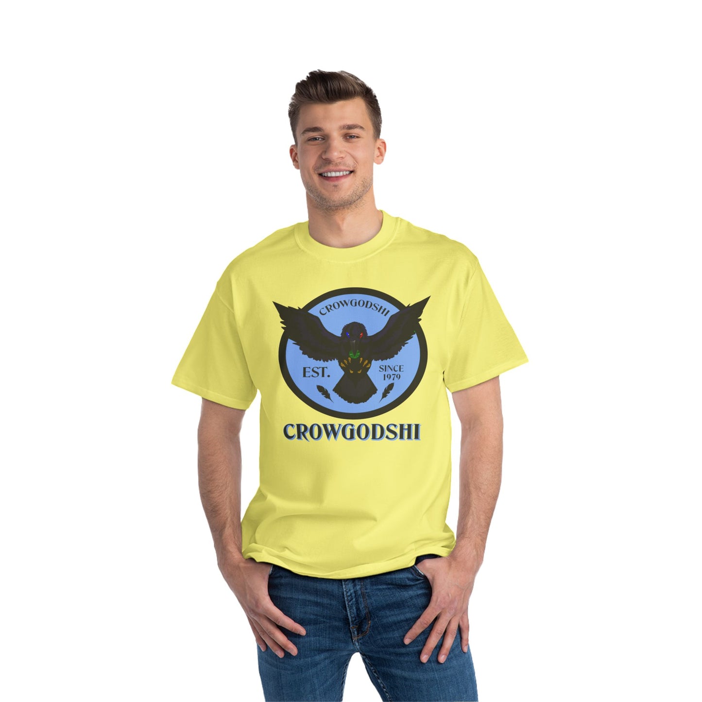 Crowgodshi First Generation Limited Edition Beefy-T®, CAROLINA BLUE LOGO