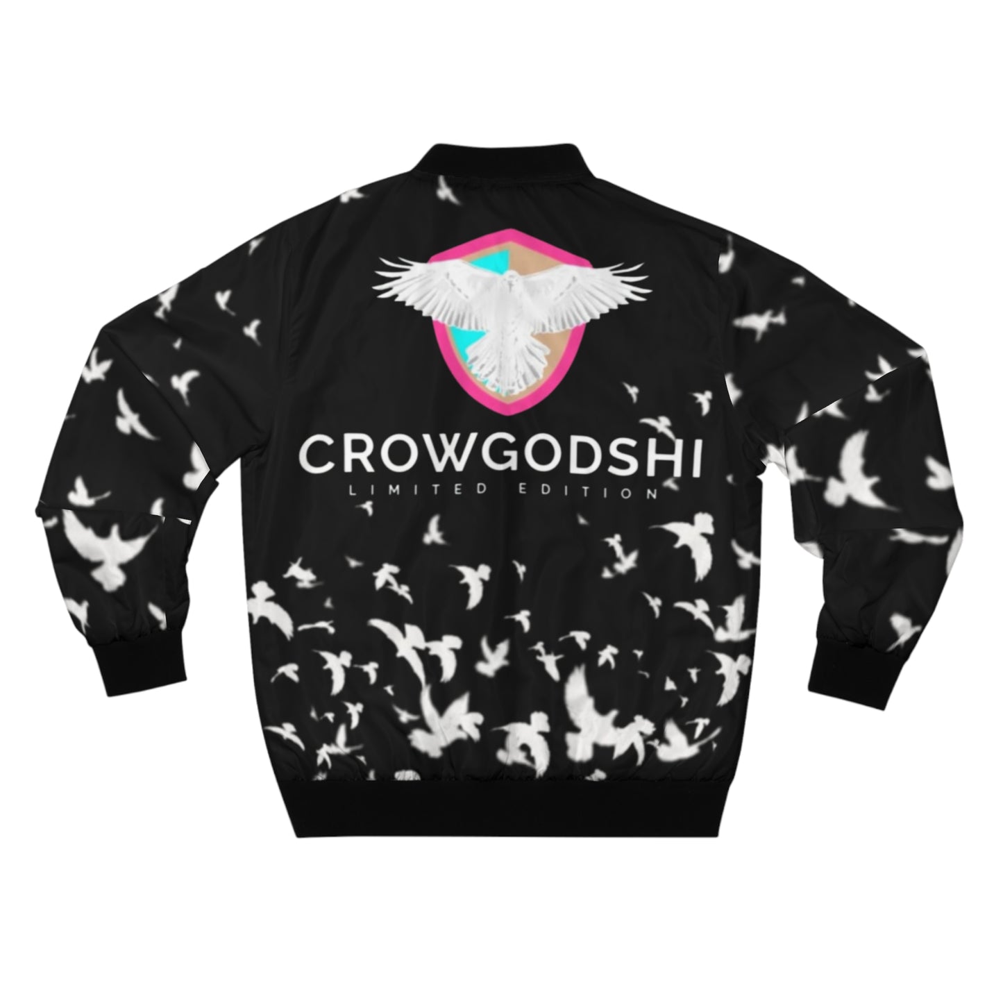 Limited Edition Men's Bomber Jacket with Soaring Birds Design