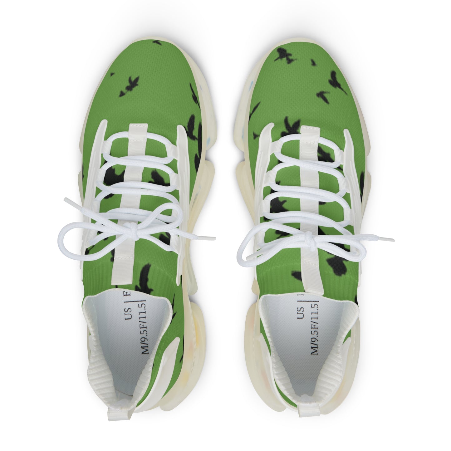 Crowgodshi Mesh Sneakers with Artistic Bird Print