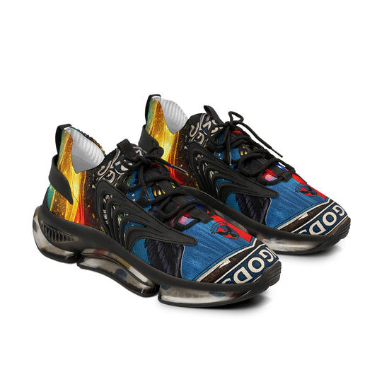 Crowgodshi 252 Mesh Sneakers — Bold Multicolor Athletic Shoes with Graphic Panel Design