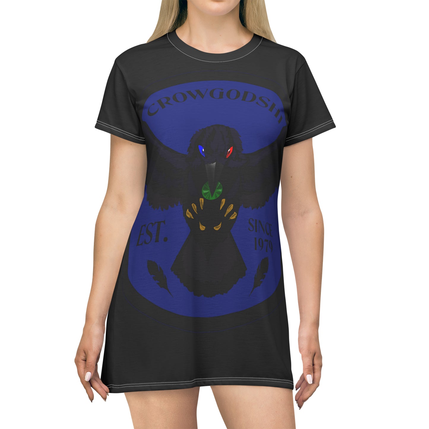 Crowgodshi Symbol T-Shirt Dress, DUKE BLUE LOGO