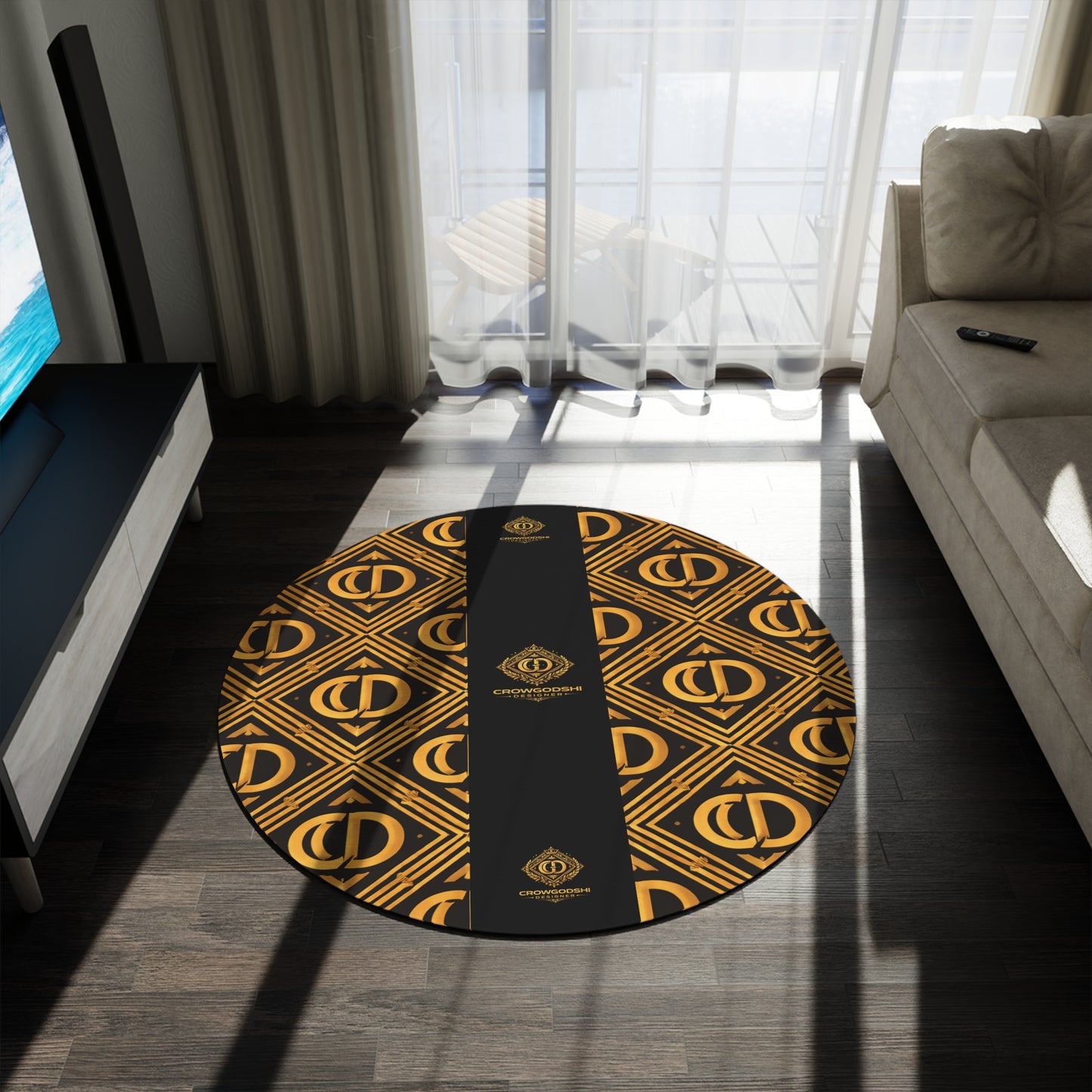 Crowgodshi Designer Round Rug