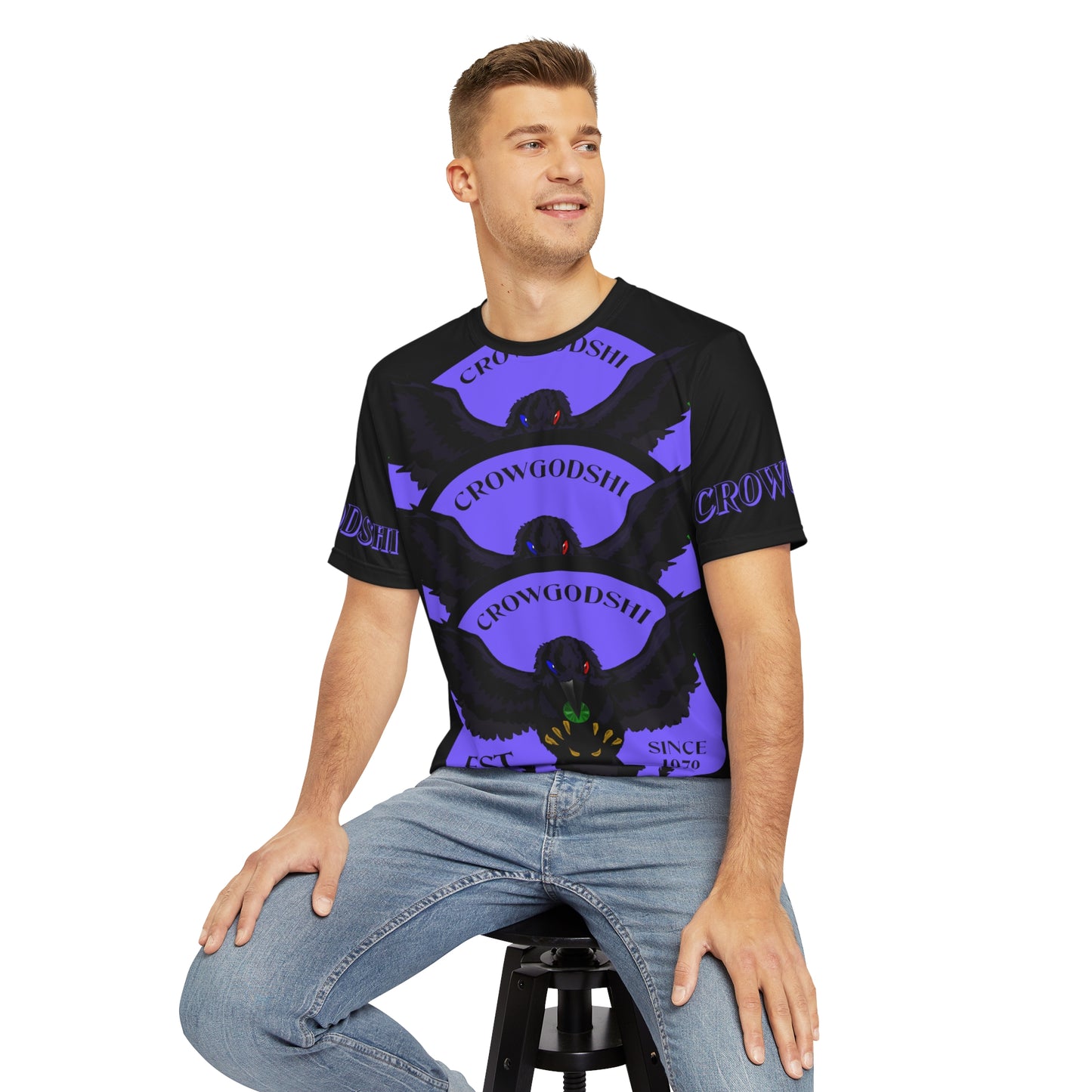 Special Edition Crowgodshi Designer T-shirt, PURPLE LOGO