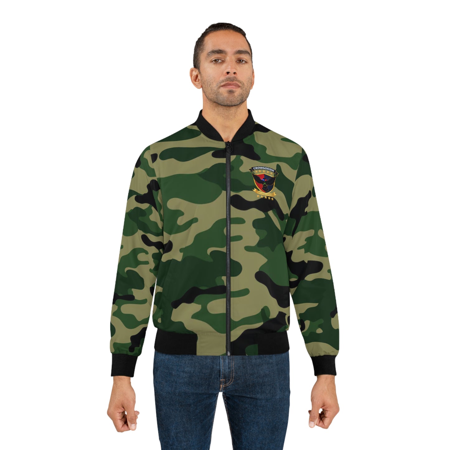 Camo 'CrowGodShi' Five Star General Bomber Jacket