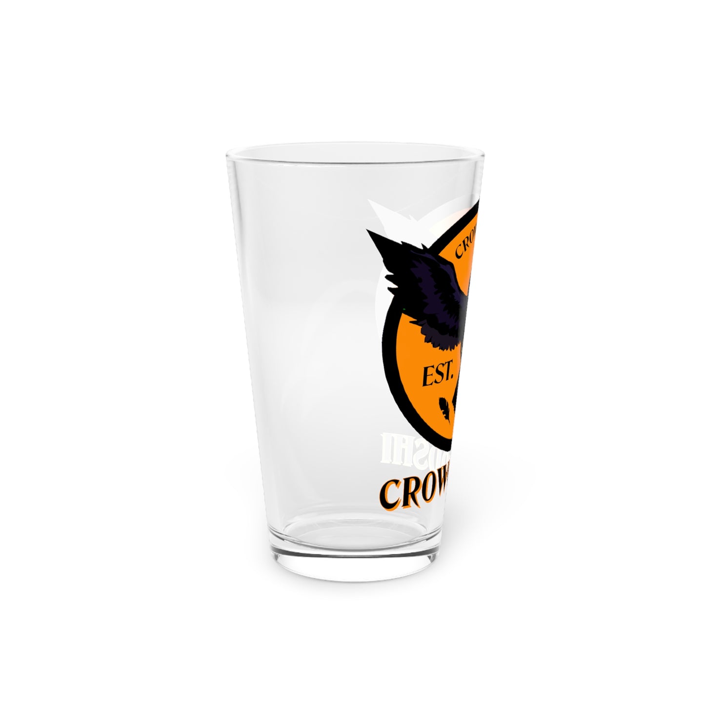 Orange Logo Crowgodshi Pint Glass, 16oz