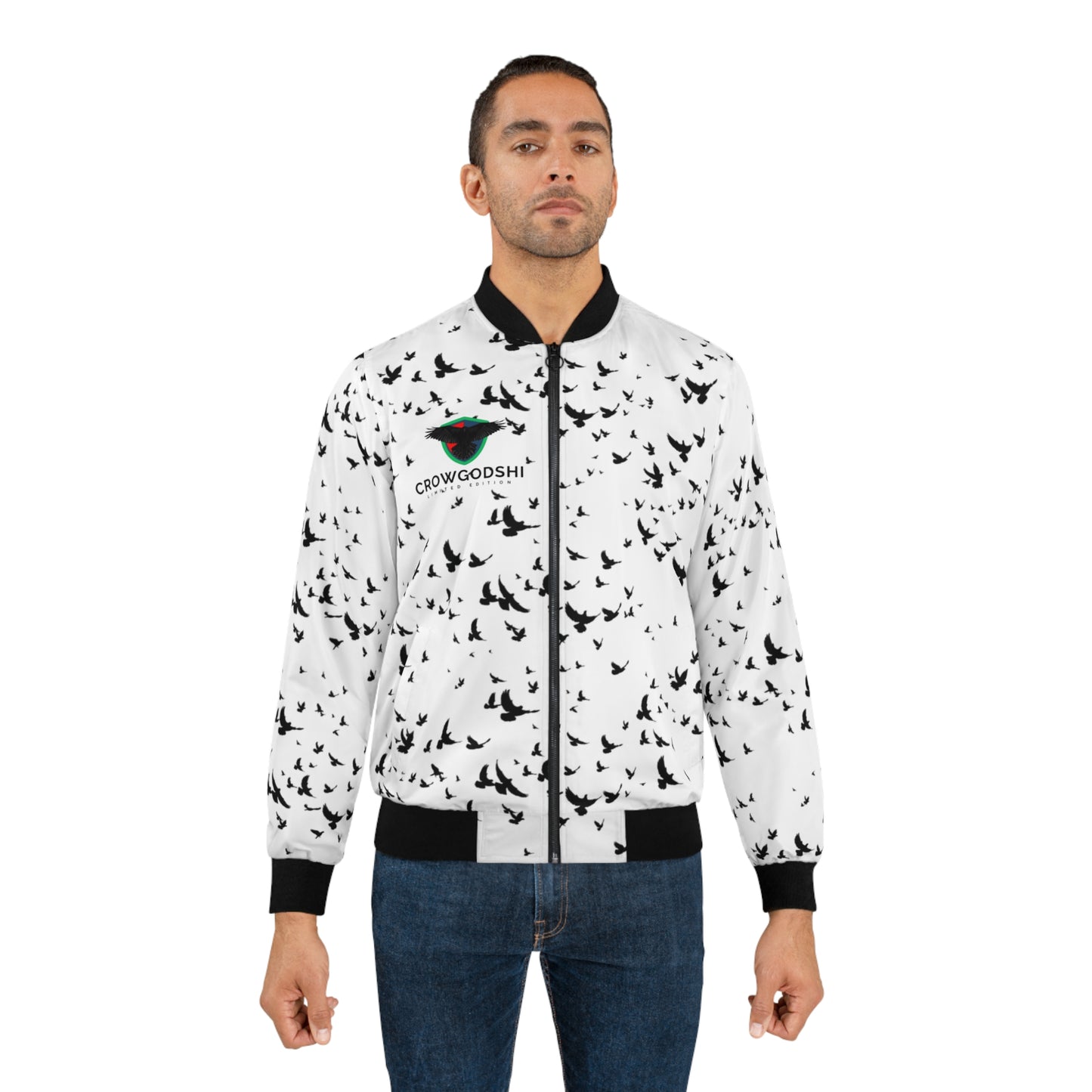 Crowgodshi Designer Bomber Jacket Flock of Crows