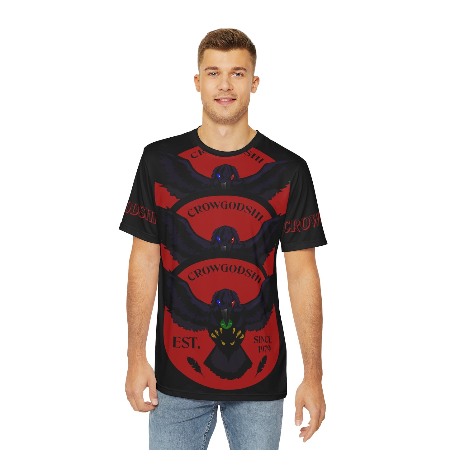 Special Edition Crowgodshi Designer T-shirt, BURGUNDY LOGO