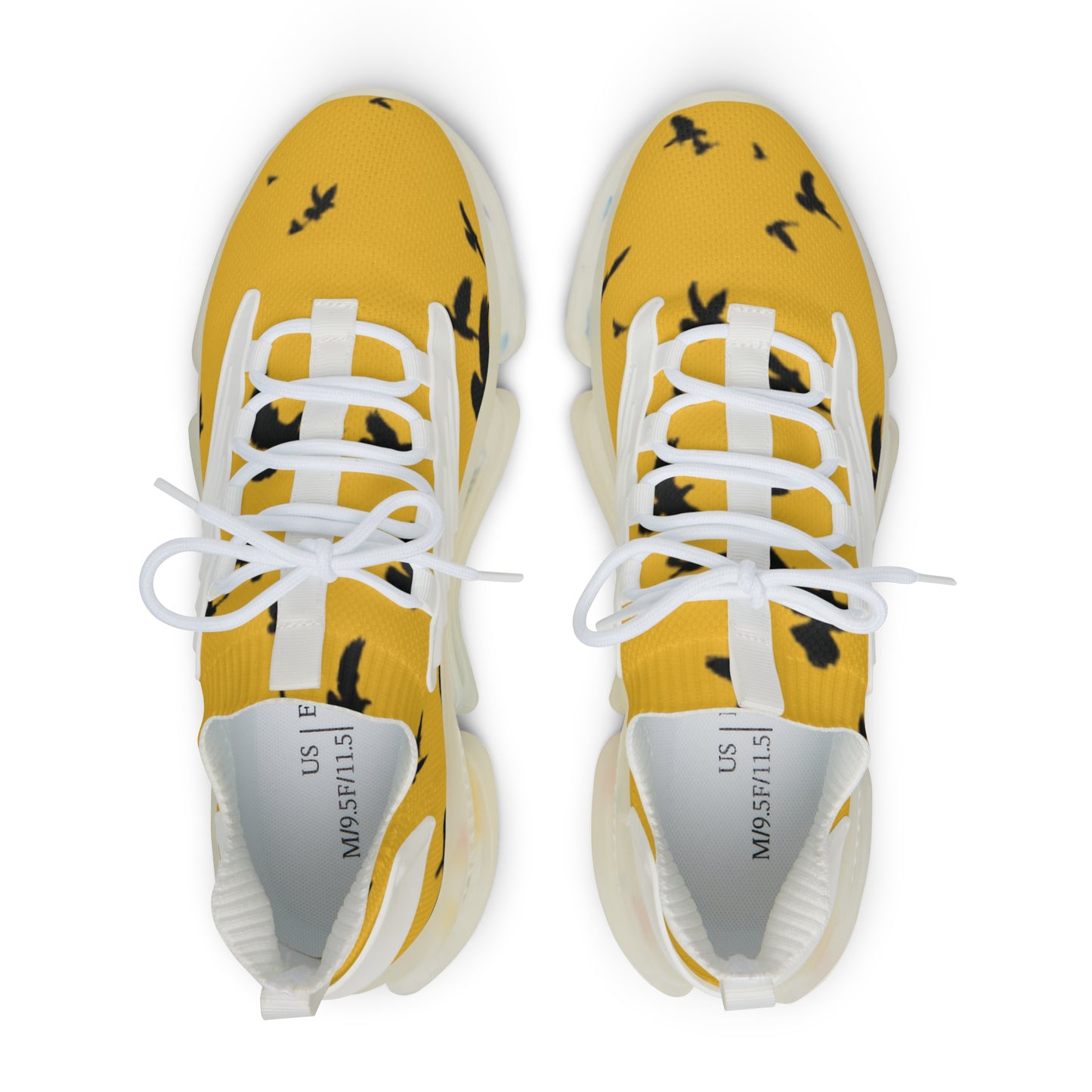 Crowgodshi Mesh Sneakers with Artistic Bird Print