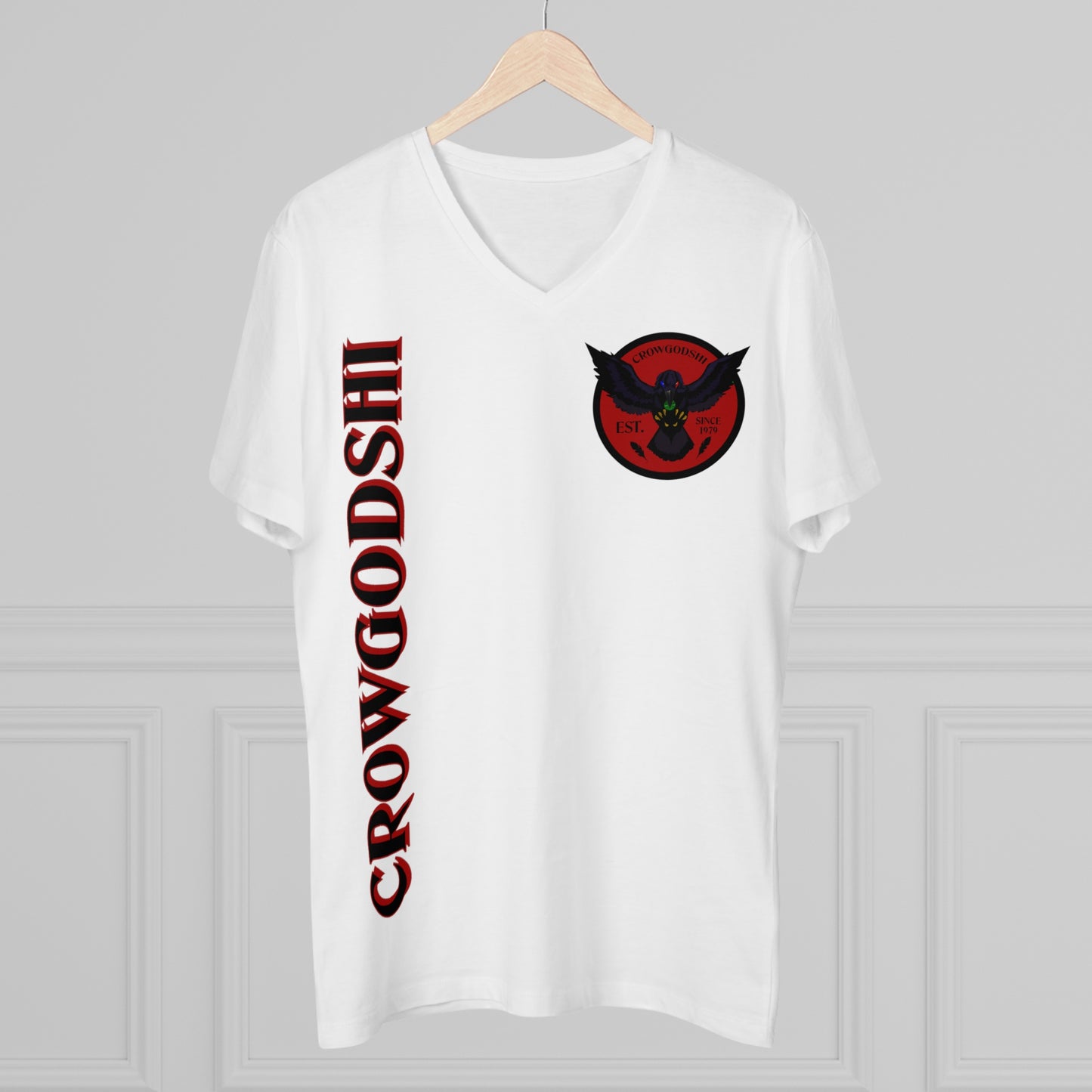 Crowgodshi Designer First Generation Men’s Presenter V-neck, BURGUNDY LOGO