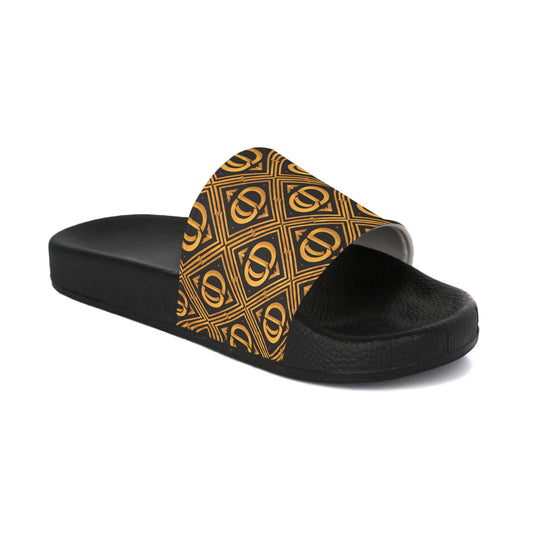 Crowgodshi Designer  Women's Luxury Black Pool Slides