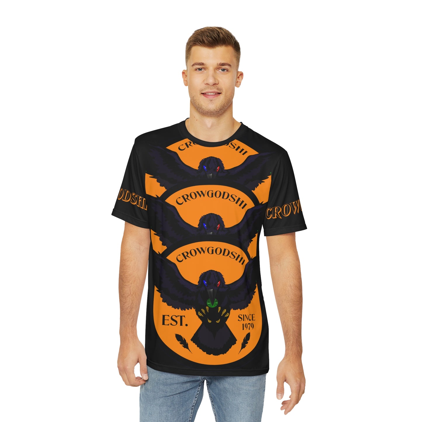 Special Edition Crowgodshi Designer T-shirt, ORANGE LOGO