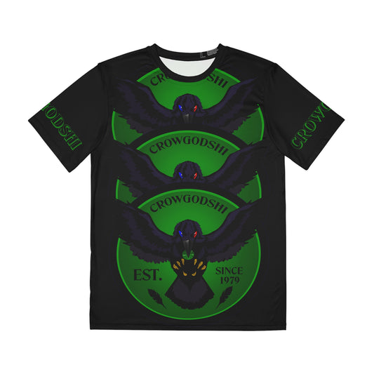 Special Edition Crowgodshi Designer T-shirt, GREEN LOGO